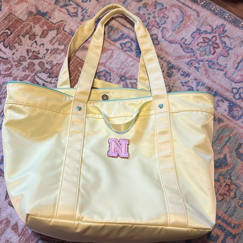 Stoney Clover Lane x Target yellow tote with N patch